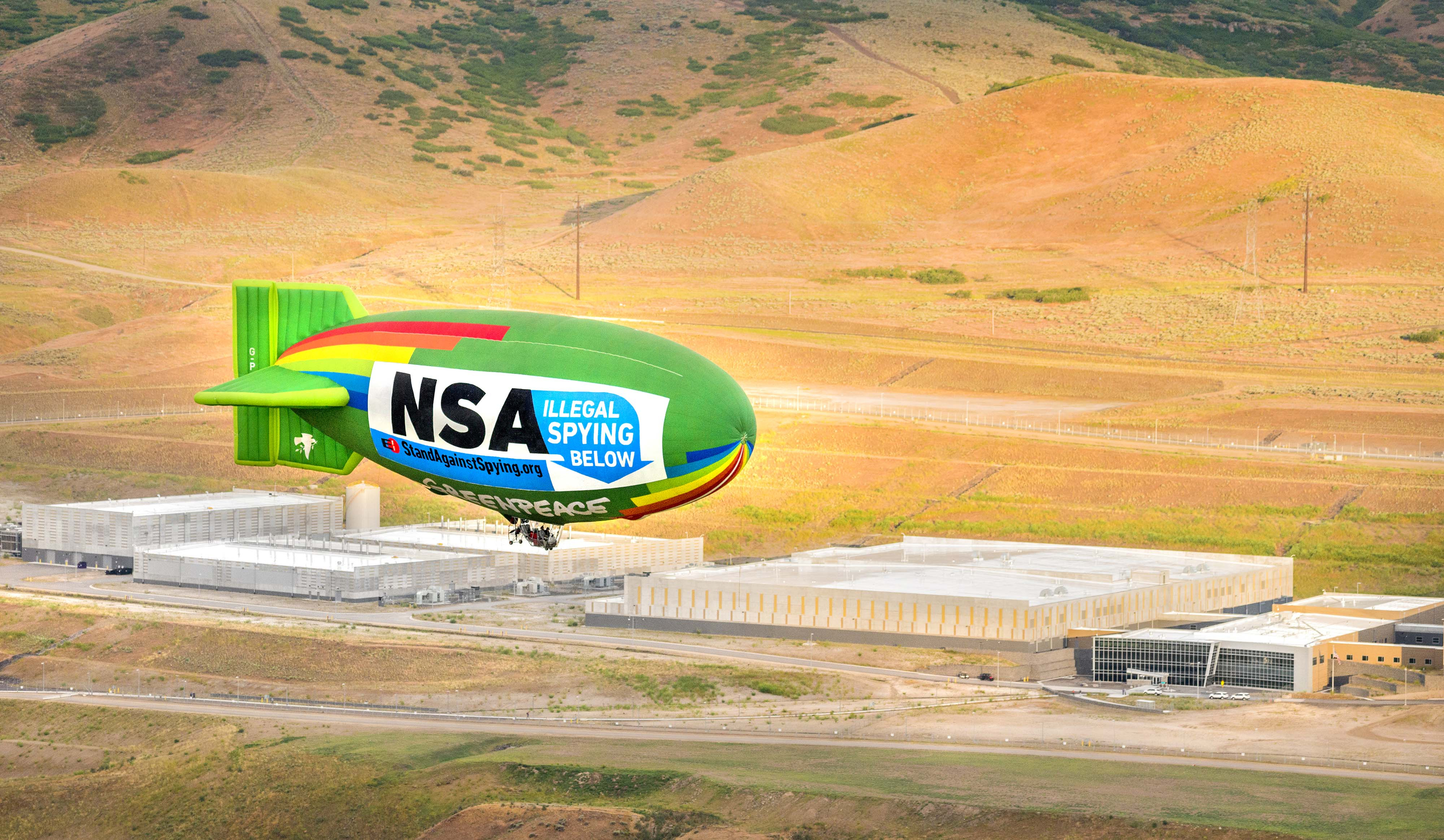 Blimp Protests Illegal NSA Spying.