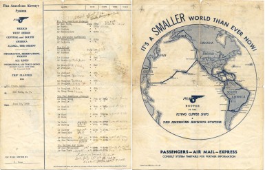 Clara Adams Around-the-World itinerary, 1939.