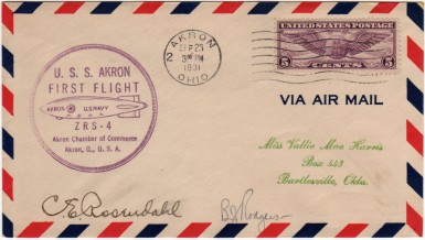 First Flight of USS Macon, autographed by Charles E. Rosendahl