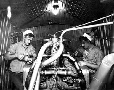 One of the eight engine rooms aboard USS Akron