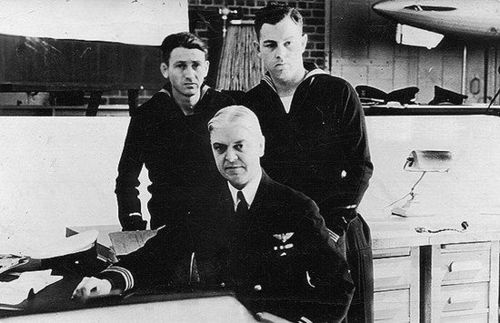 Uss Akron Survivors Moody Erwin (left), Herbert V. Wiley (center), Richard Deal (right)