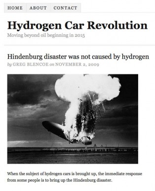 A fairly typical hydrogen advocate blog, this one by Greg Blencoe