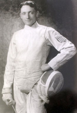 Lt. George C. Calnan, who won the Bronze Medal in Fencing in the 1932 Olympic Games. Killed in the crash of USS Akron.