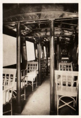 Mahogany paneled passenger cabin of LZ-7