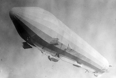 Early zeppelin in flight