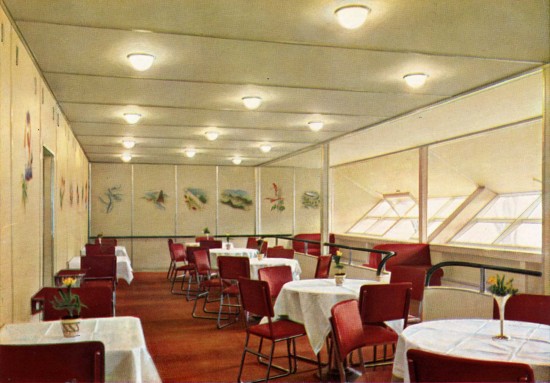 Dining Room of Airship Hindenburg. (click all photos to enlarge)
