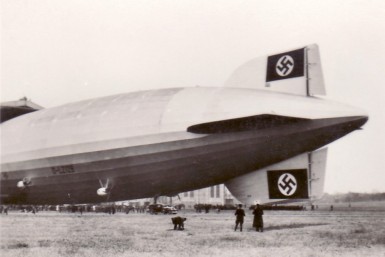 The Hindeburg with Swastikas