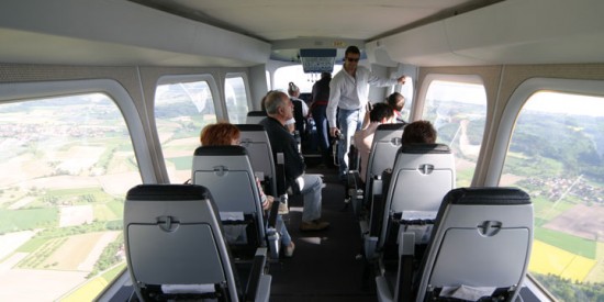 Passenger cabin of Zeppelin NT (photo: ZLT Zeppelin Luftschifftechnik GmbH)